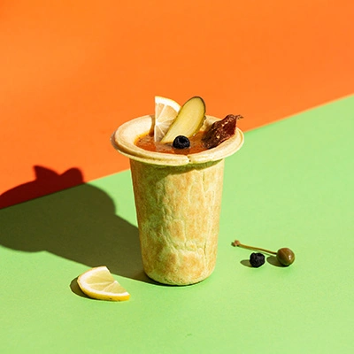Soup in an edible cup